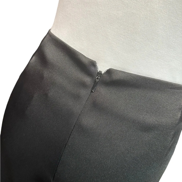 KM Collections By Milla Bell Black Satin Punch Hole Pantsuit Bell Bottoms Prom - Picture 6 of 11